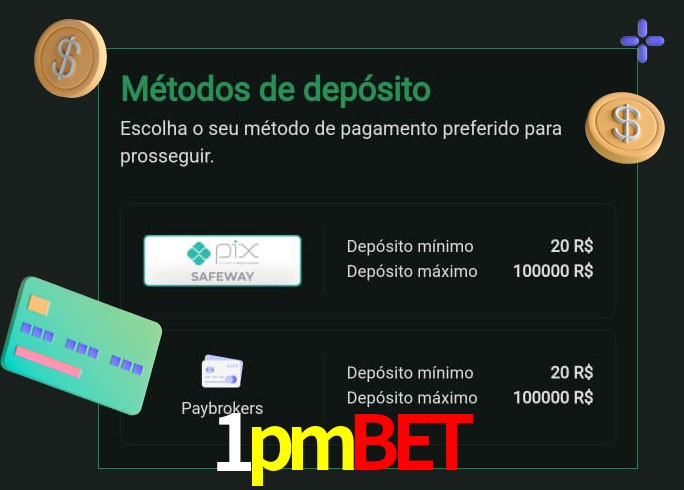 O cassino 1pmbet oferece uma grande variedade de métodos de pagamento